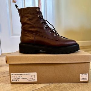 Madewell Rayna Lace-Up Leather Boots